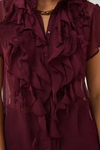 Lilja Crinkle Short Sleeved Shirt, Port Royale