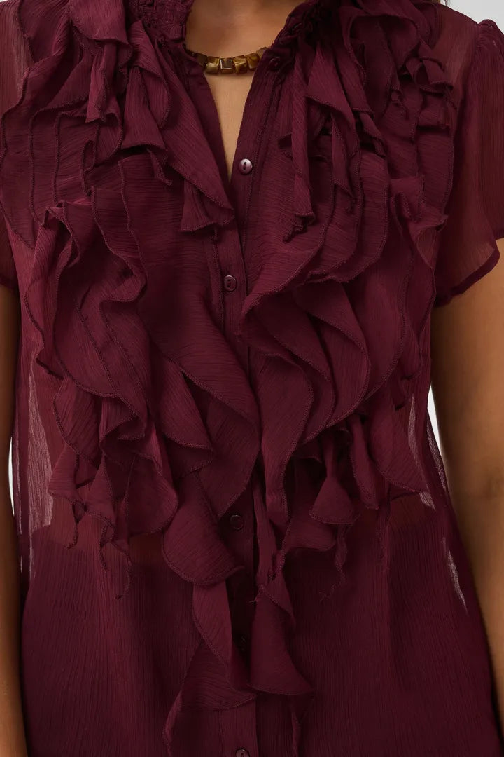 Lilja Crinkle Short Sleeved Shirt, Port Royale