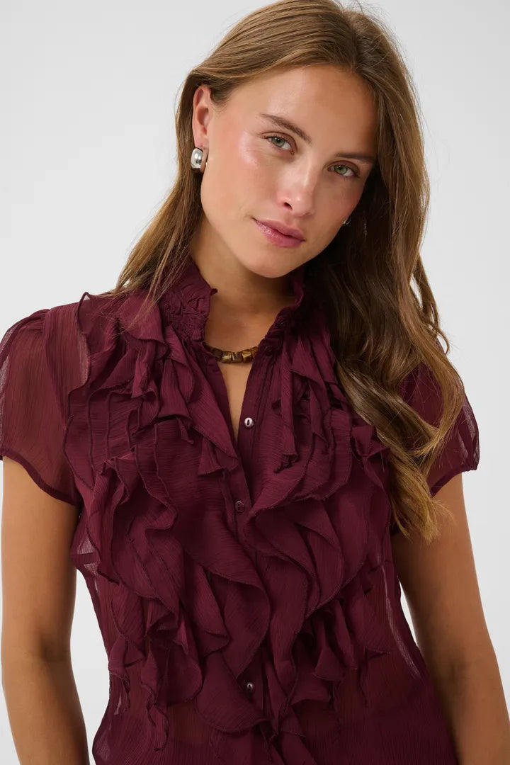 Lilja Crinkle Short Sleeved Shirt, Port Royale