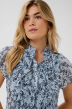 Lilja Crinkle Short-Sleeved Shirt, Skyway Eclipse Spring Floral