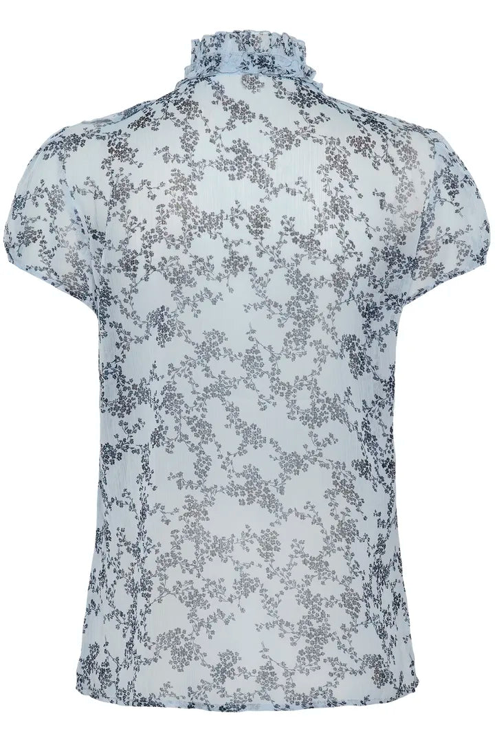 Lilja Crinkle Short-Sleeved Shirt, Skyway Eclipse Spring Floral