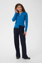 Mila Round Neck Cardigan, Campanula Melange