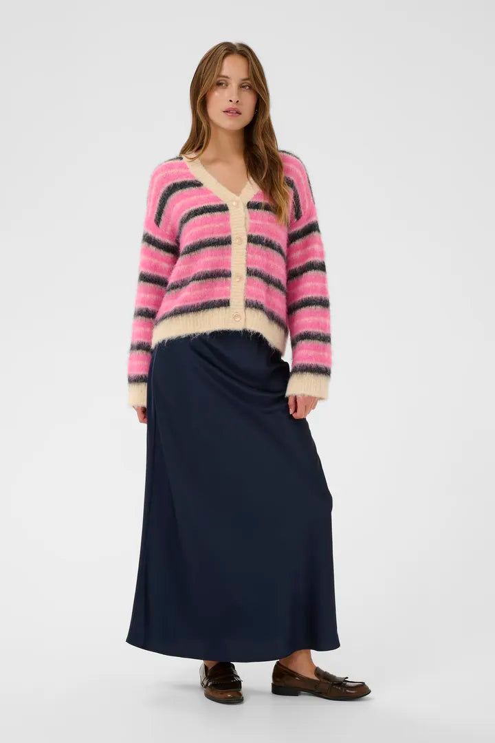 Olma Cardigan, Peony Orchid Stripes
