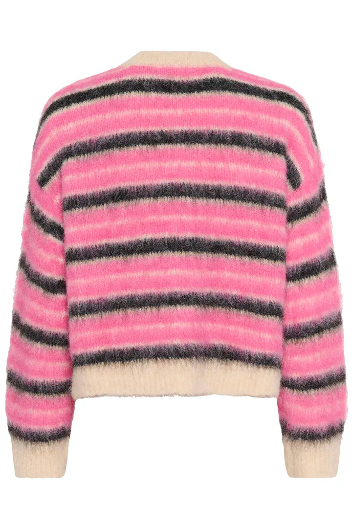 Olma Cardigan, Peony Orchid Stripes