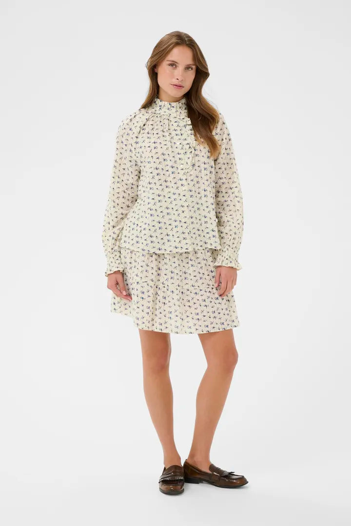 Omelia Shirt, Turtledove Mini Floral