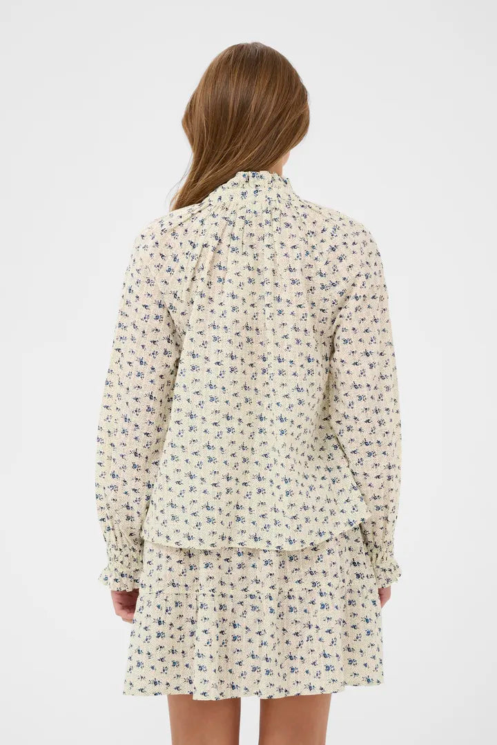 Omelia Shirt, Turtledove Mini Floral