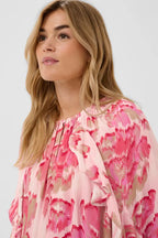 Pollyana Blouse, Poppy Shaded Flower