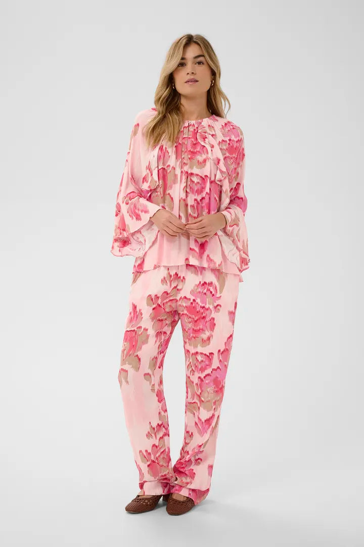 Pollyana Blouse, Poppy Shaded Flower