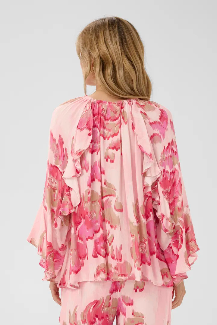 Pollyana Blouse, Poppy Shaded Flower