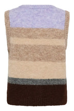 Seraphina Knit Vest, Chocolate Lilac Multi Stripe