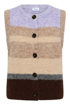 Seraphina Knit Vest, Chocolate Lilac Multi Stripe