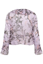 Solange Blouse, Misty Lilac Garden Flowers