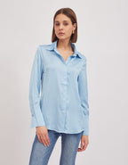 Alexis Satin Shirt, Blue