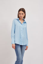Alexis Satin Shirt, Blue