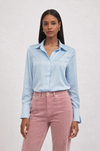 Alexis Satin Shirt, Blue