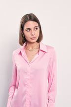 Alexis Satin Shirt, Pink