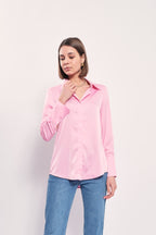 Alexis Satin Shirt, Pink