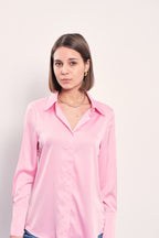 Alexis Satin Shirt, Pink