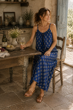 Amanda Dress, Floral Royal Blue