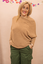 Asymmetric Knit, Camel