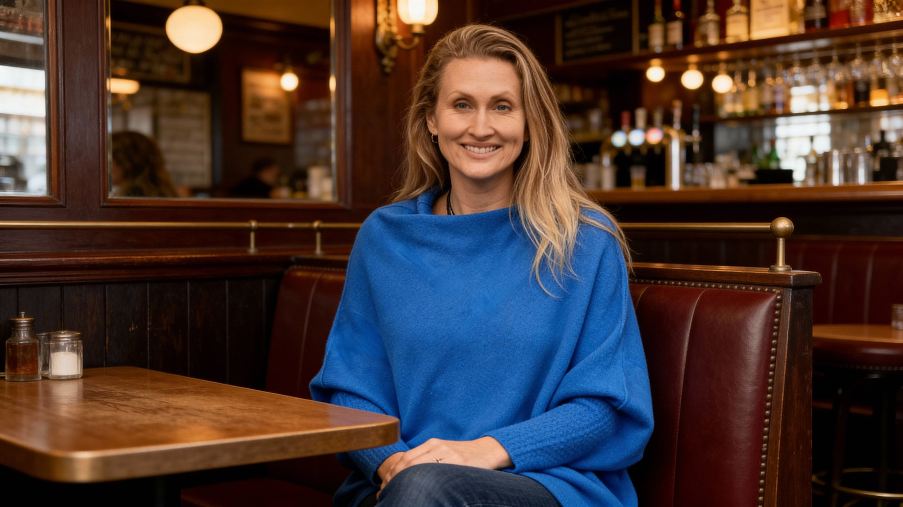 Asymmetric Knit, Cobalt Blue