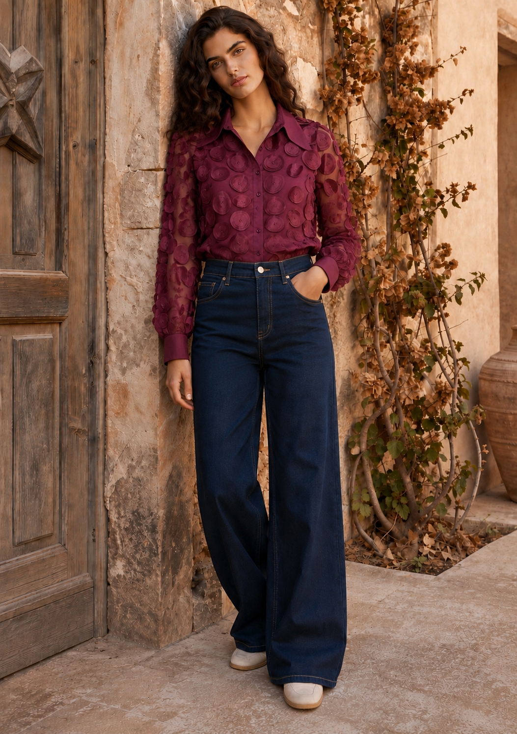 Birdie Blouse, Burgundy