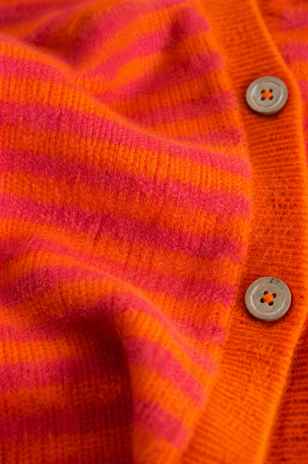 Brodie Bracelet-Sleeved Cardigan, Fuchsia & Orange Stripe