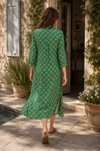 Charlie Cotton Shirtdress, Forest Green