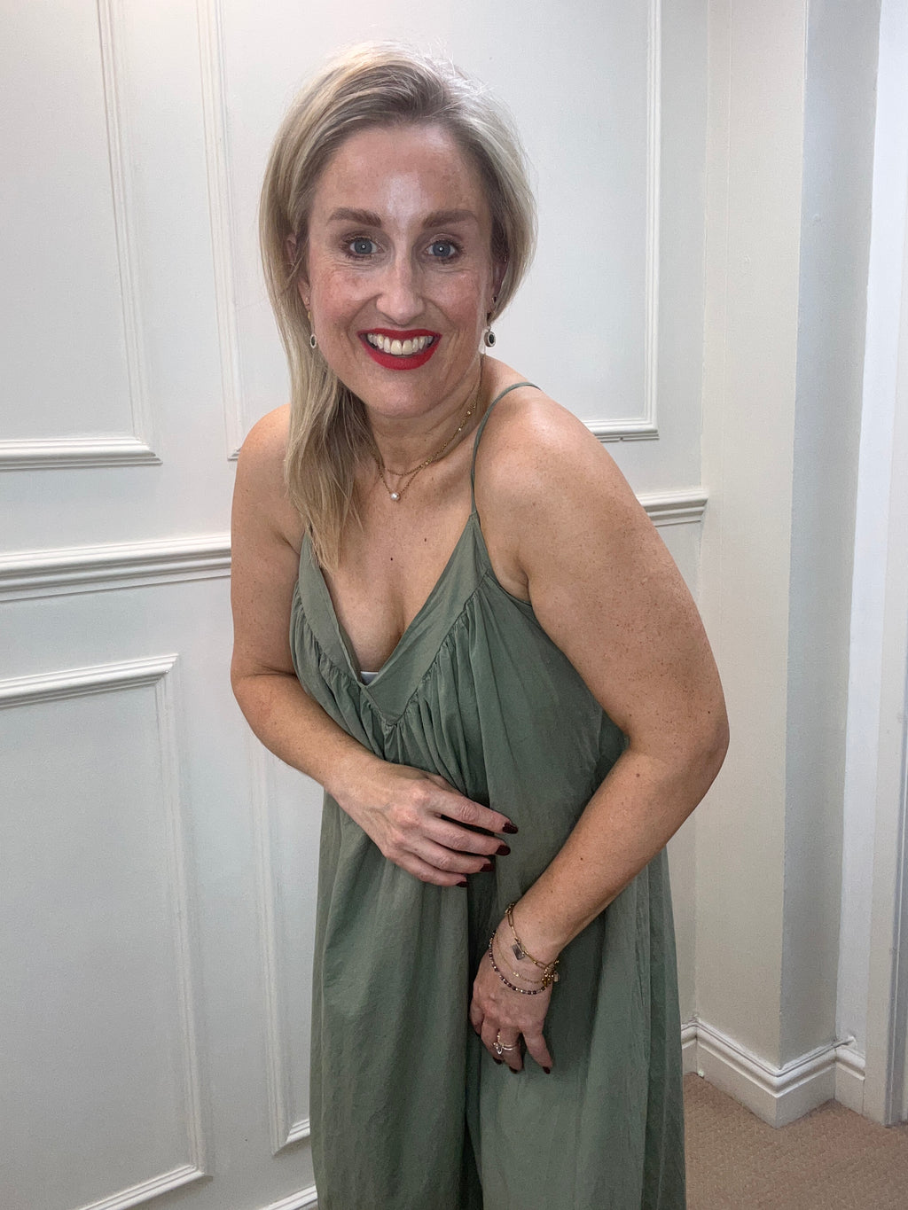 Cynthia Cotton Dress, Khaki