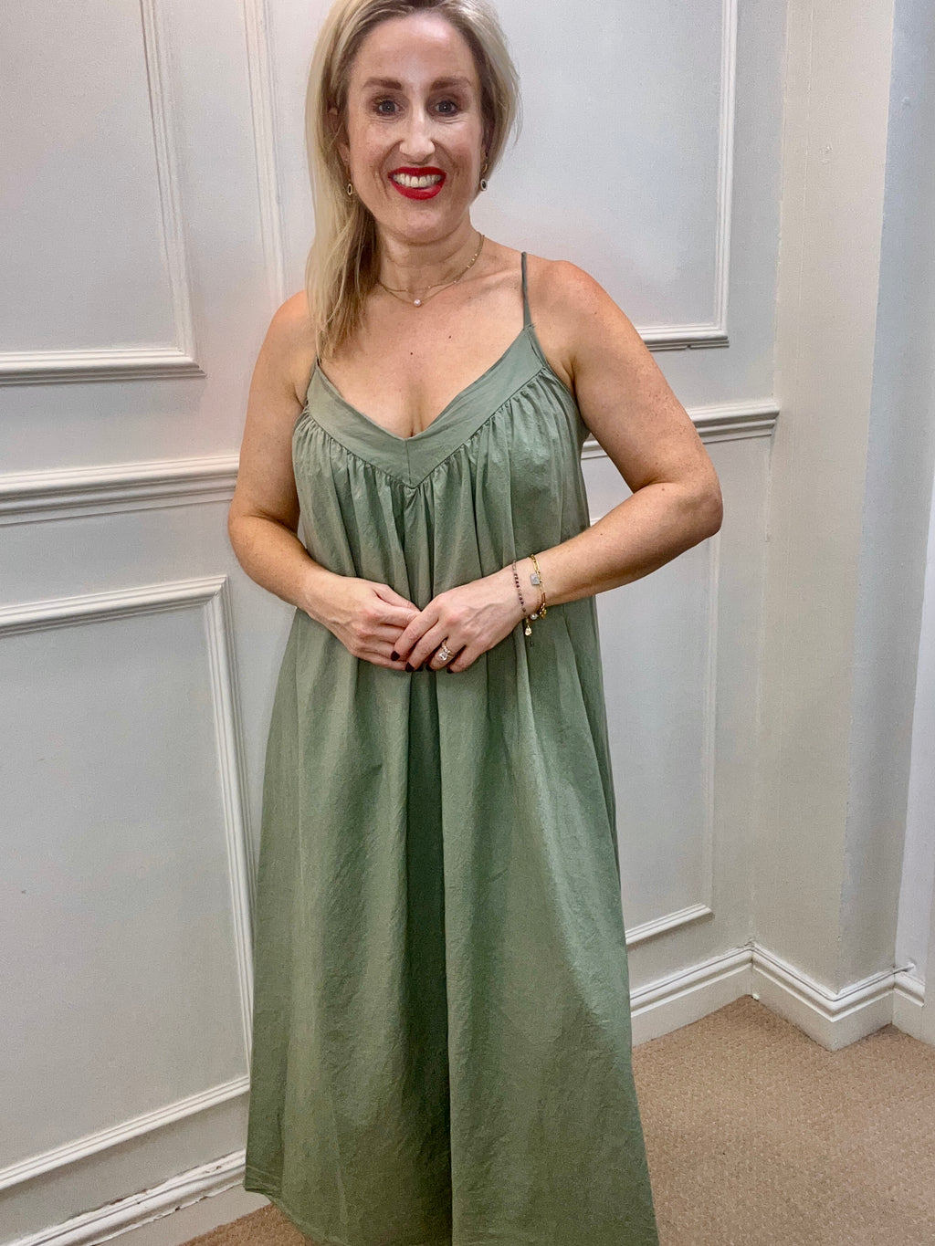 Cynthia Cotton Dress, Khaki
