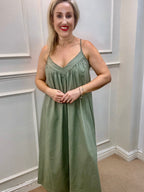 Cynthia Cotton Dress, Khaki