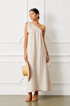 Daria Linen Dress, Oatmeal