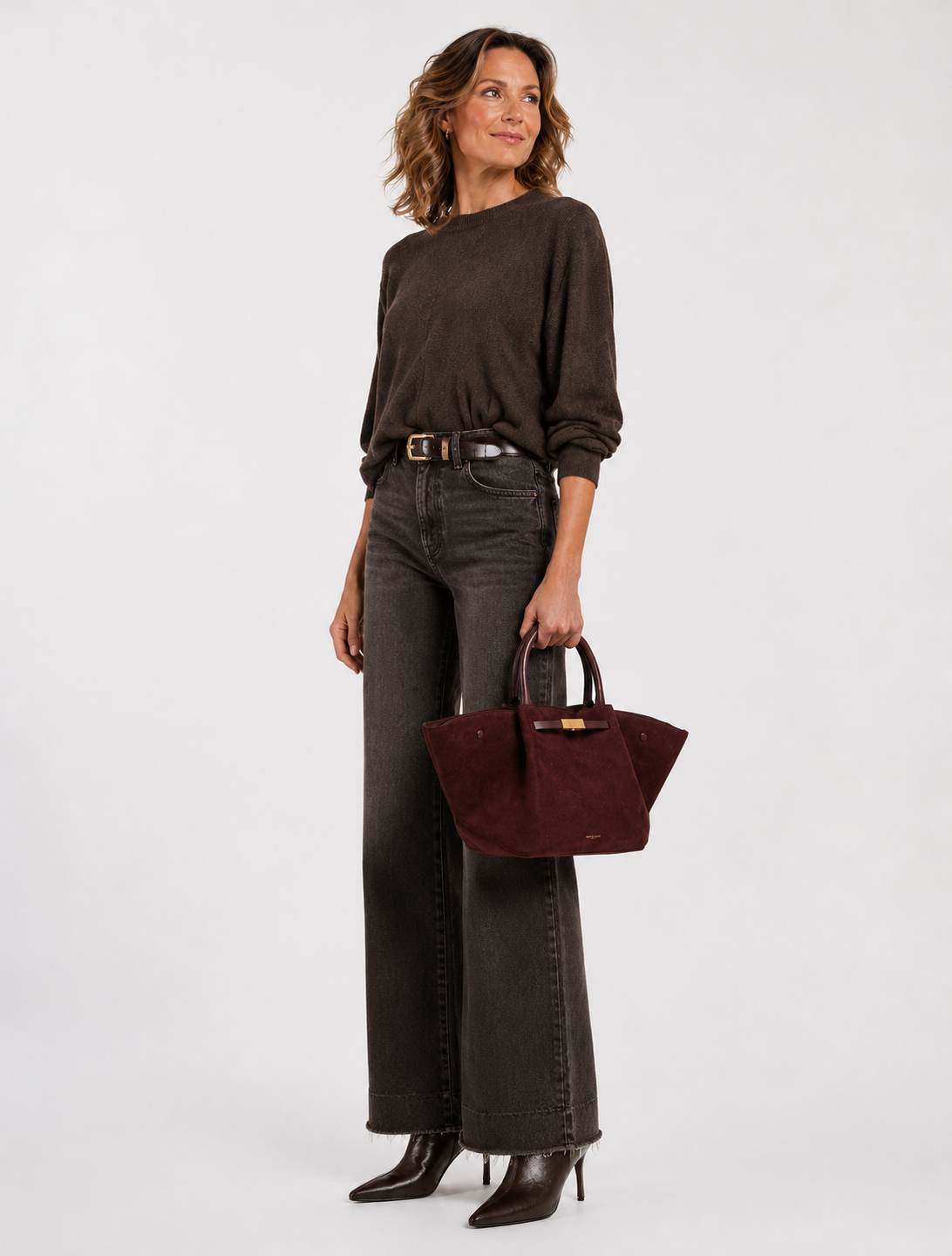 Demelza Suede Bag, Wine