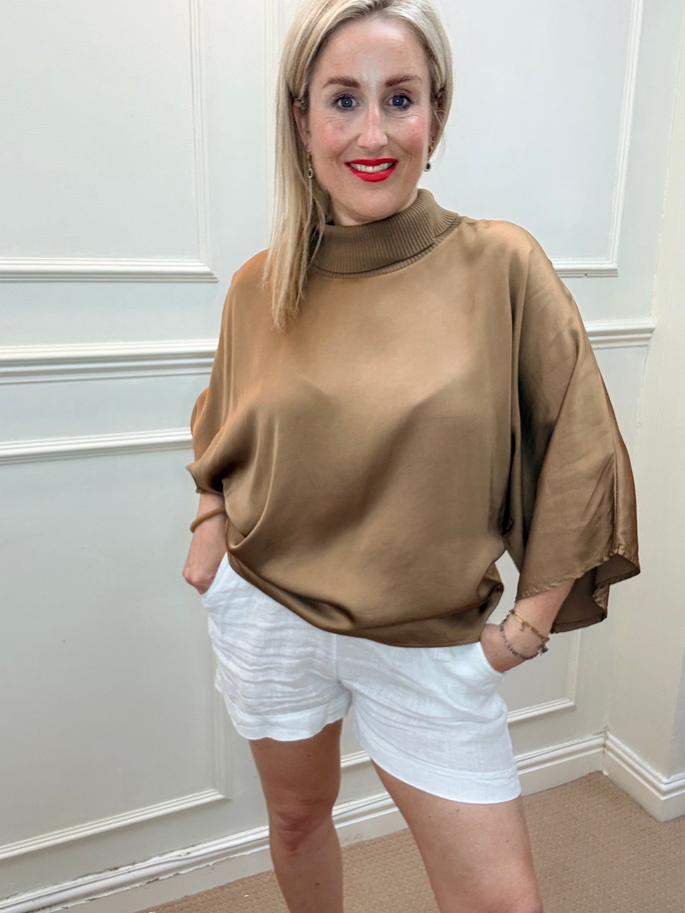 Douceur Viscose Top, Warm Bronze