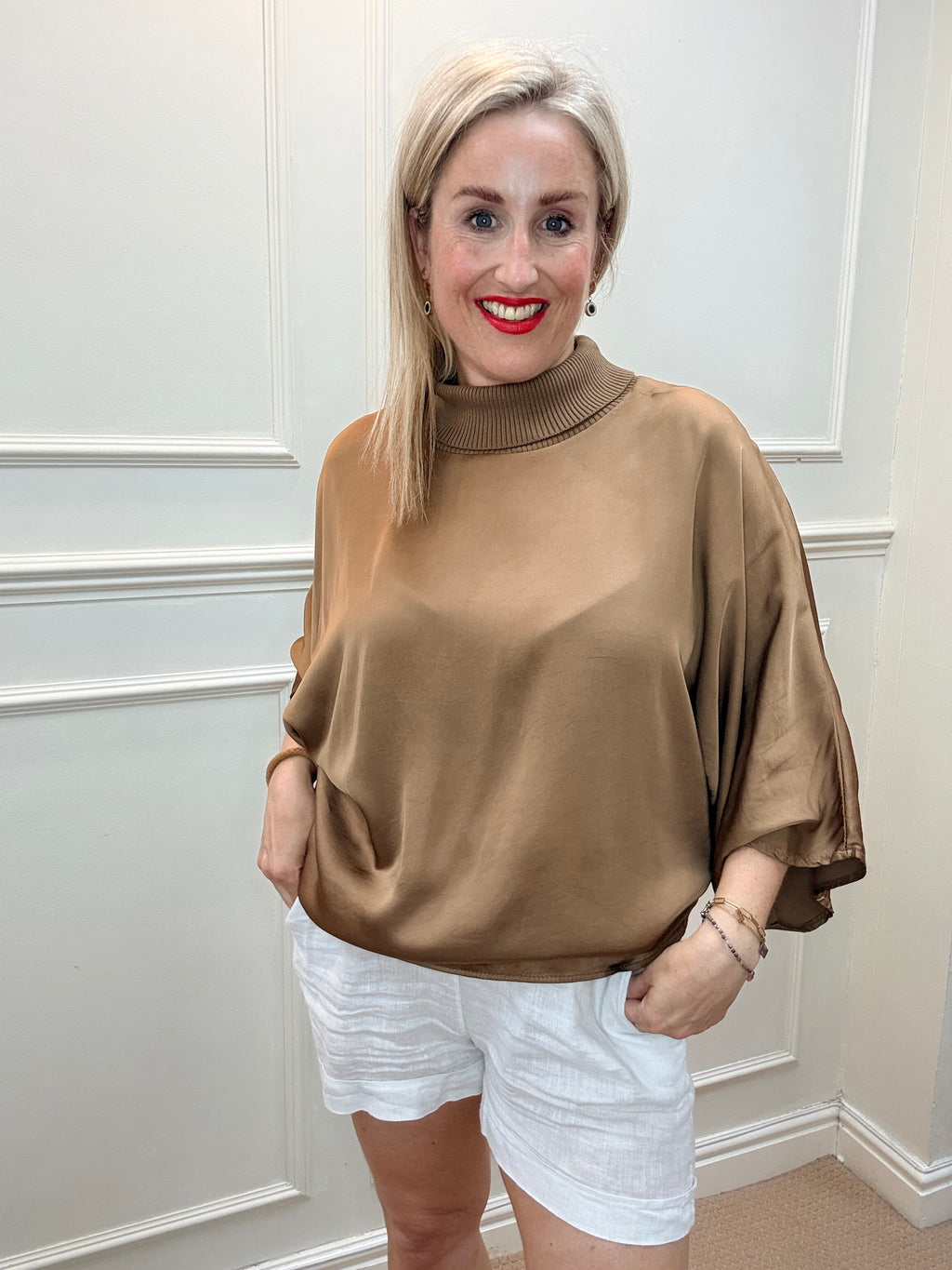 Douceur Viscose Top, Warm Bronze