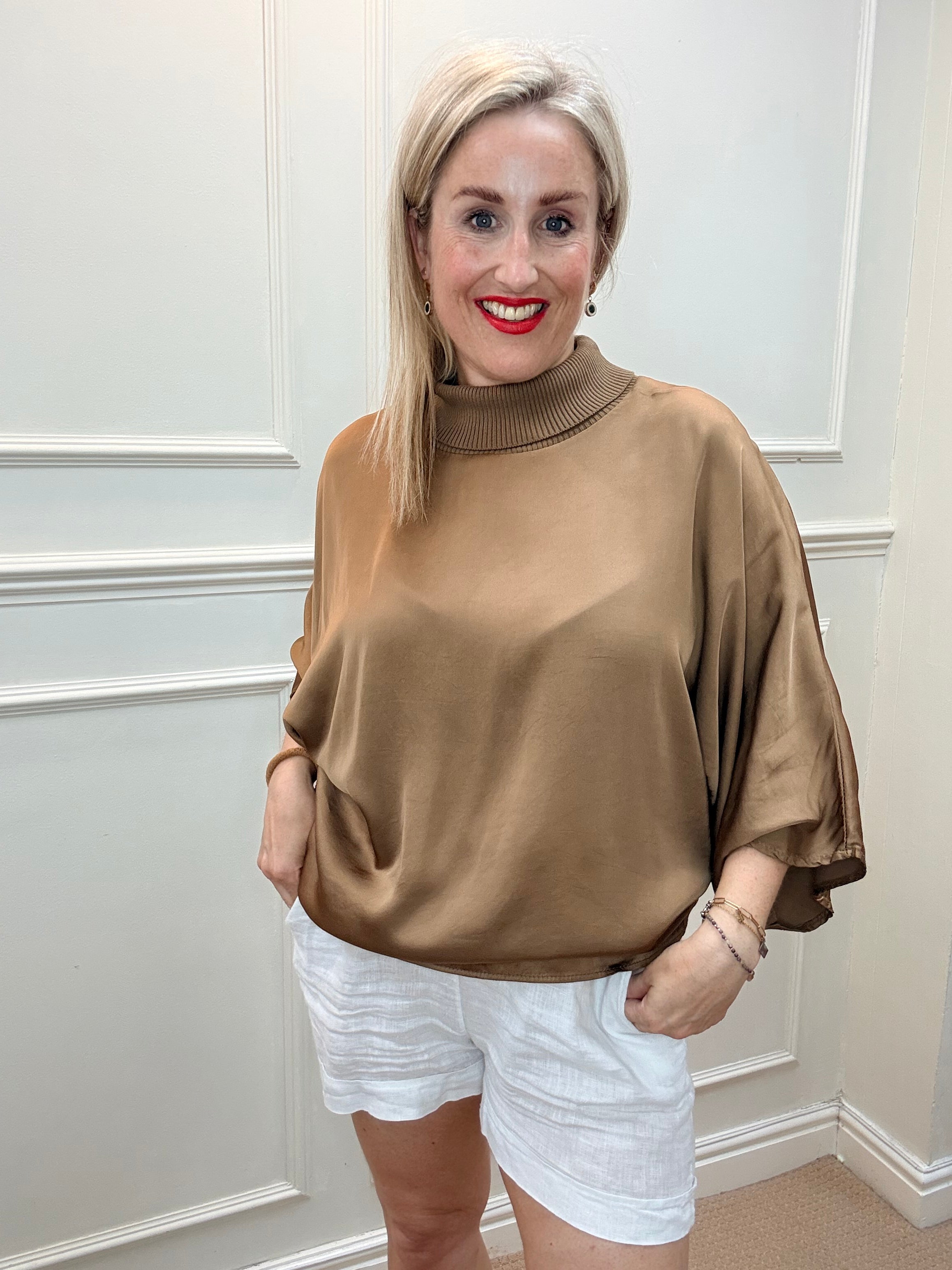 Douceur Viscose Top, Warm Bronze