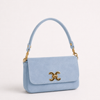 Elena Premium Suede Bag, Pale Blue