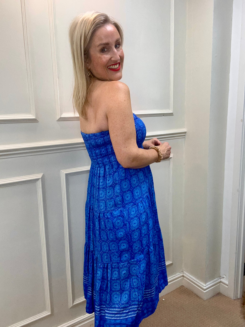 Gaynor Viscose Shirt Dress, Deep Blue