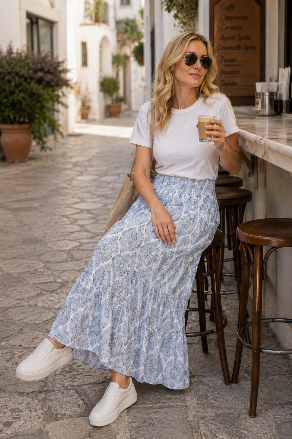 Gaynor Viscose Skirt Dress, Blue