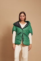 Georgia Reversible Puffer Gilet, Green & Black