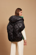 Georgia Reversible Puffer Gilet, Green & Black