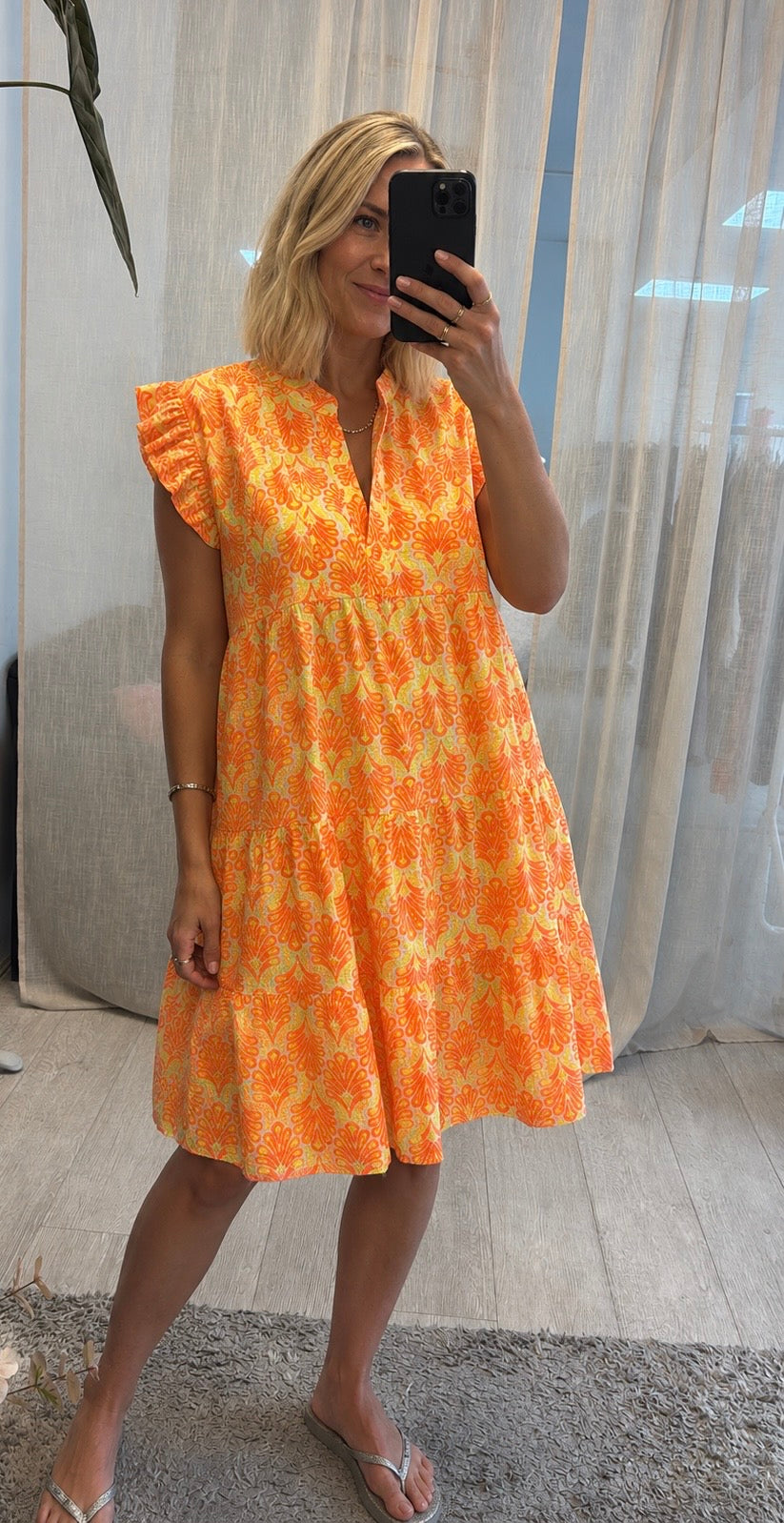 Ghada Cotton Dress, Orangeade