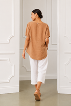 Hester Linen Top, Camel