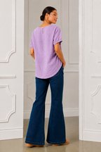 Hester Linen Top, Lilac