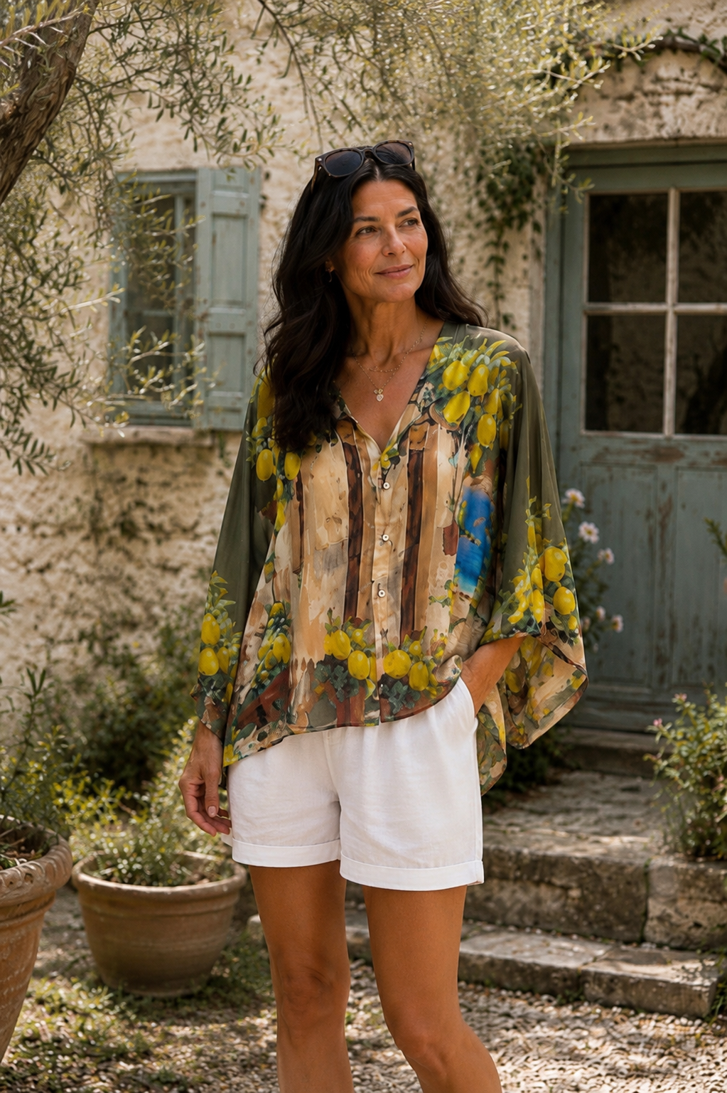 Lissom Viscose Top, Green Print