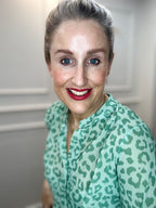 Maggie Blouse, Green Leopard Print