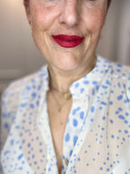 Maggie Blouse, Pale Blue Spot