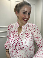 Maggie Blouse, Pink Spot