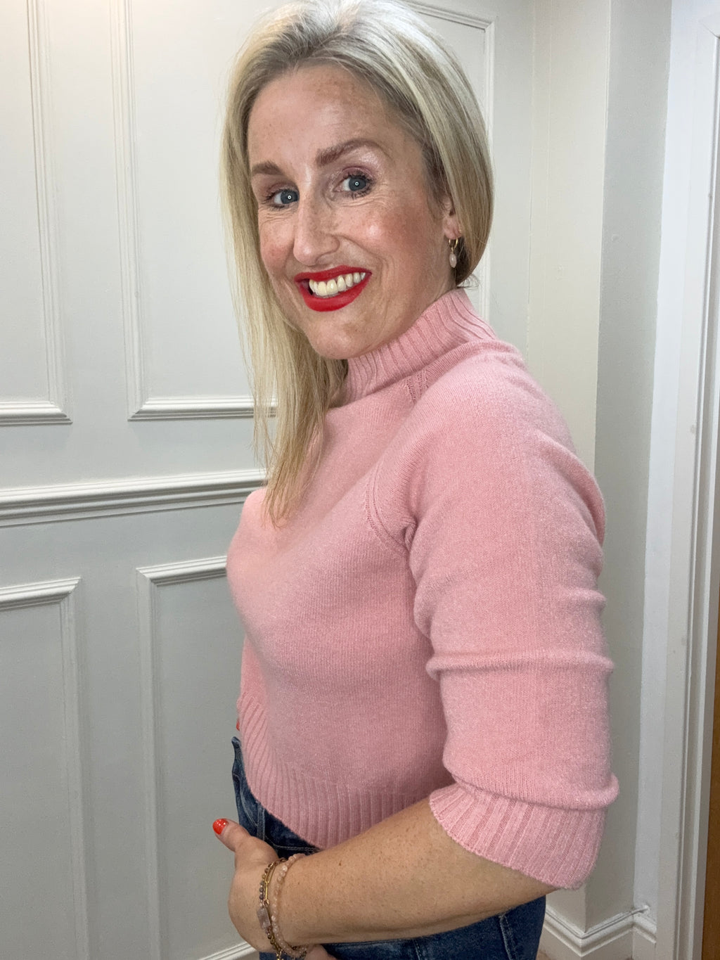 Mason Knit Sweater, Baby Pink