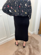 Mia Skirt, Fuzzy Black